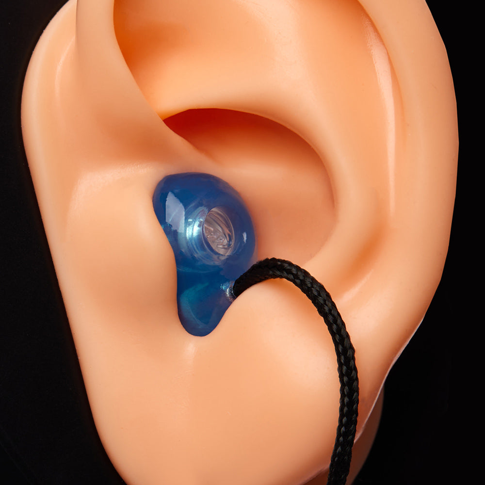 PACS Pro custom earplugs with cord in ear