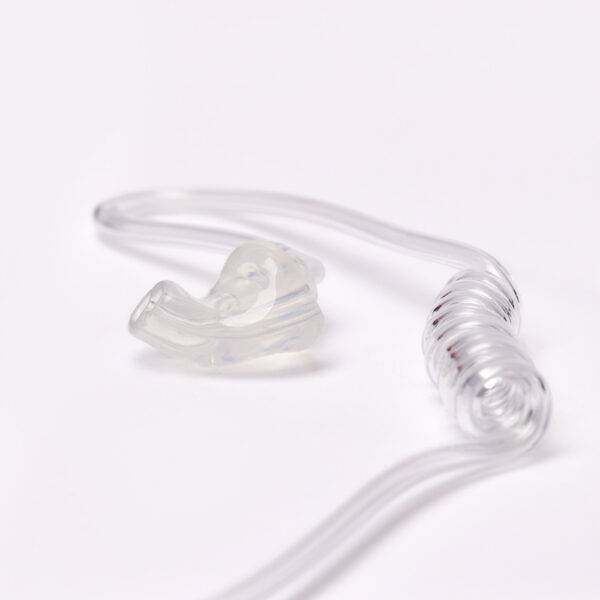 Broadcaster custom earpiece with coiled hose