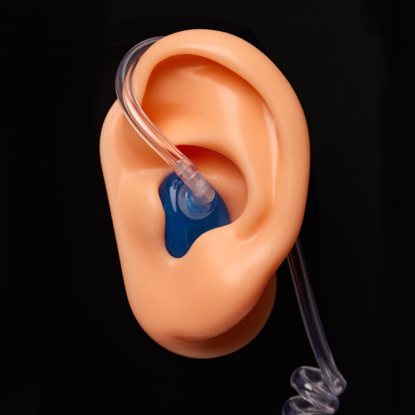 Broadcaster custom earpiece in the ear